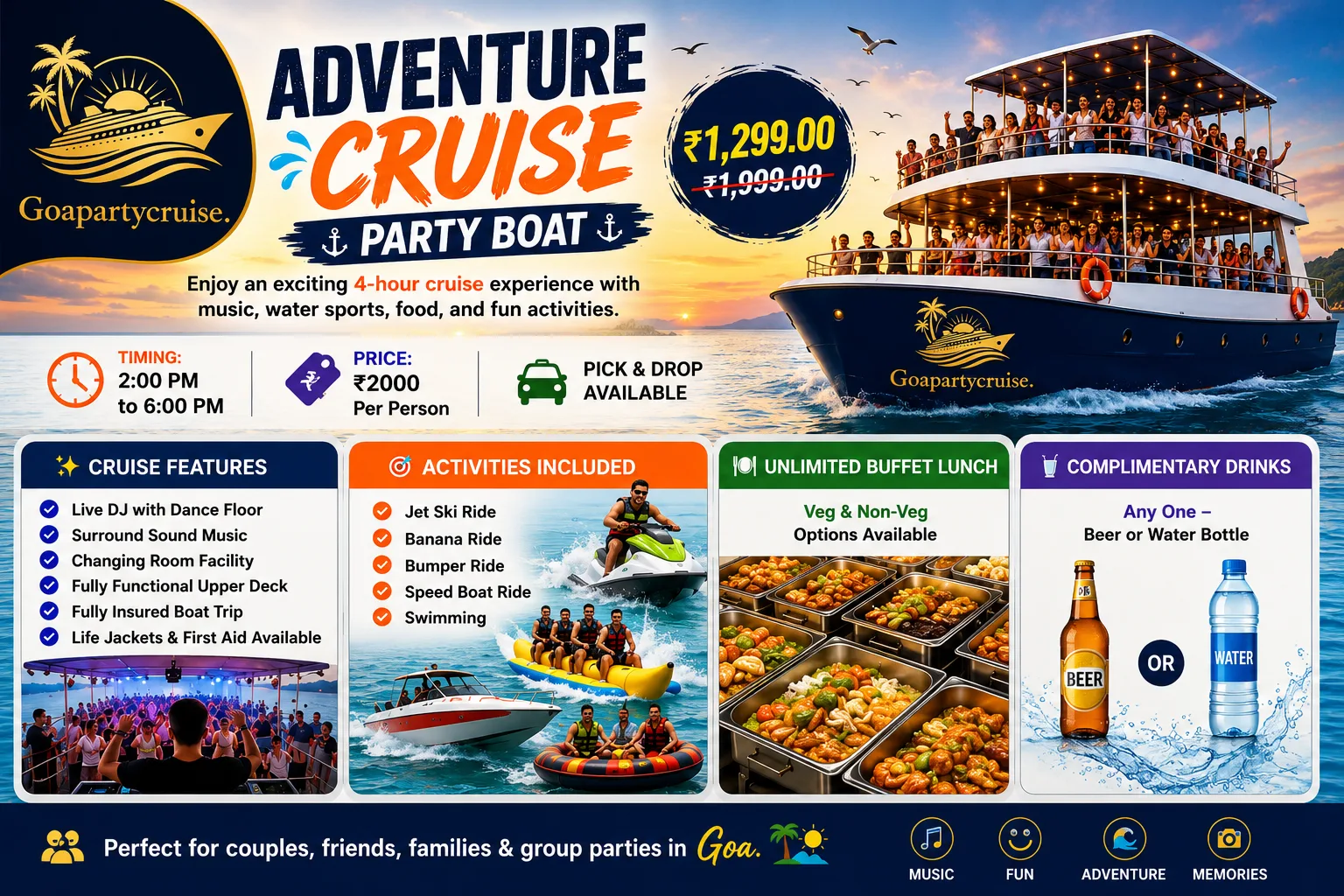 Adventure Cruise Party Boat – Goa
