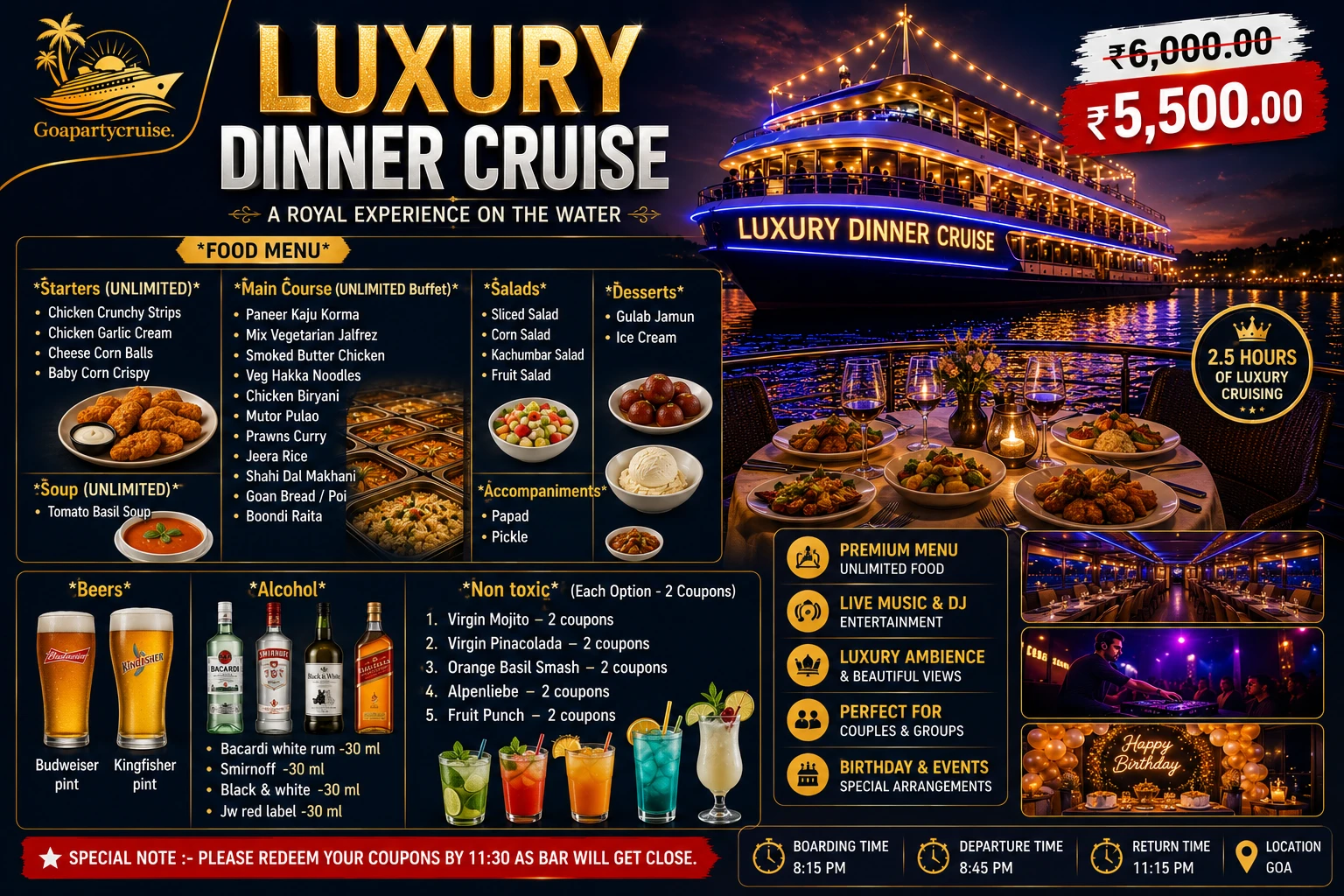 Luxury Dinner Cruise Goa
