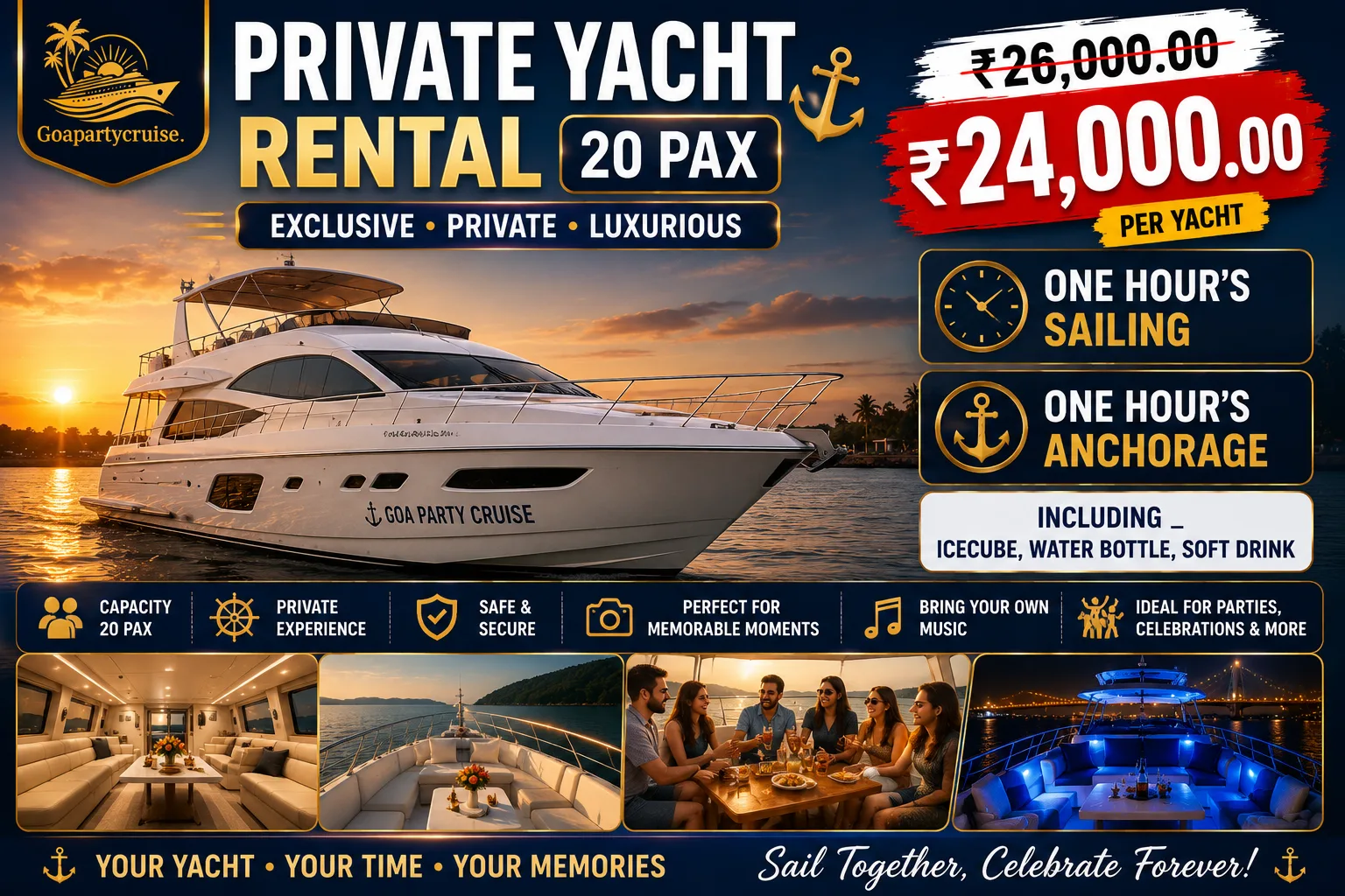 Private Yacht Rental 20 PAX