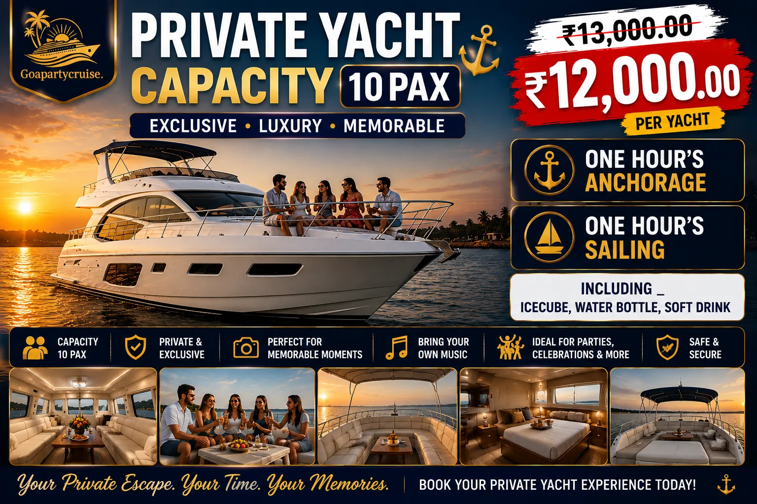 Private Yacht Rental 10 PAX